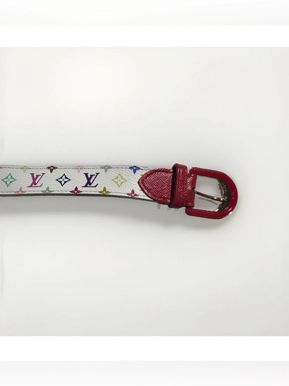 Louis Vuitton Authentic  Monogram Blanc Ceinture Candy Leather Belt 36/90